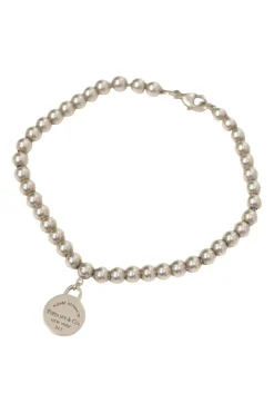 .925 sterling silver Return to Tiffany Circle Tag bead bracelet with lobster clasp closure