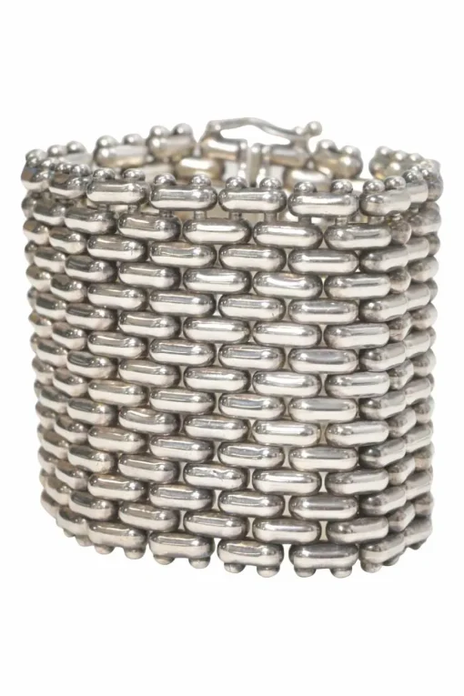 925 Sterling silver Somerset mesh flexible wide bracelet