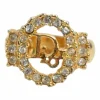 Strass crystal-embellished gold-tone metal halo logo ring