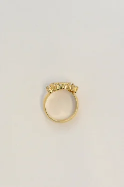 Strass crystal-embellished gold-tone metal halo logo ring