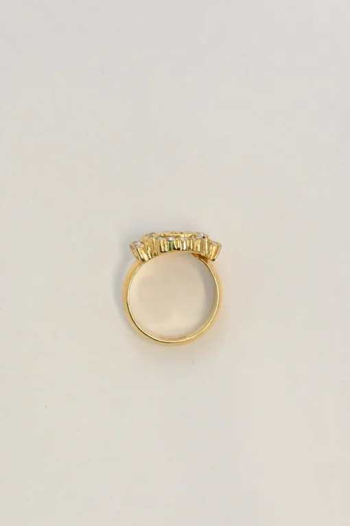 Strass crystal-embellished gold-tone metal halo logo ring