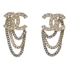 Strass-embellished mixed-metal chain Coco Mark stud earrings