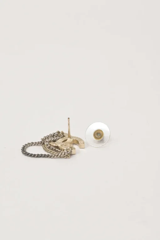 Strass-embellished mixed-metal chain Coco Mark stud earrings