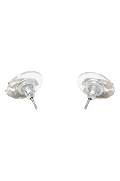 Strass-embellished silver-finish metal Coco Mark stud earrings
