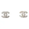 Strass-embellished silver-tone metal Coco Mark stud earrings