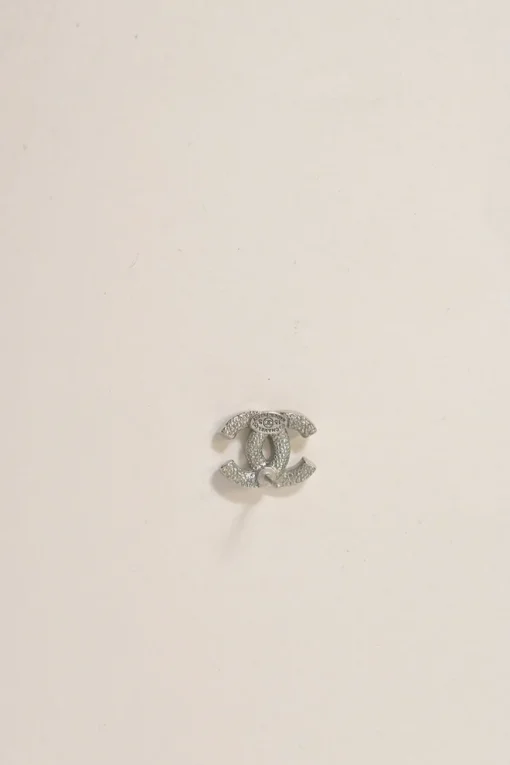 Strass-embellished silver-tone metal Coco Mark stud earrings