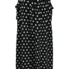 Swim black viscose polka dot jacquard wrap maxi skirt