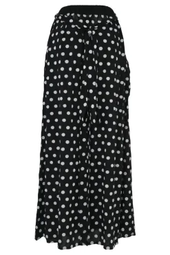 Swim black viscose polka dot jacquard wrap maxi skirt