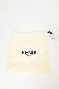 Tan calfskin leather F is Fendi 3D Flower Mini Mon Trésor bucket bag
