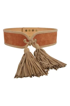 Tasseled Suede Waist Belt