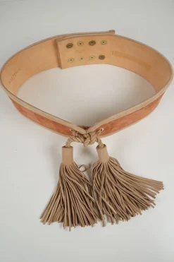 Tasseled Suede Waist Belt