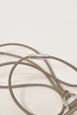 Taupe and cream Swift leather Monpetitkelly Small Model pendant necklace