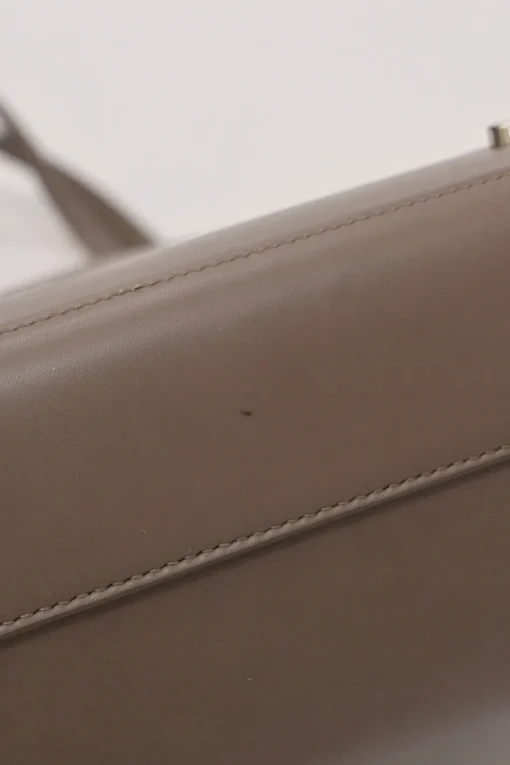 Taupe brown leather Point Neuf shopper tote