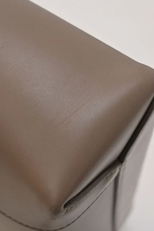 Taupe brown leather Point Neuf shopper tote