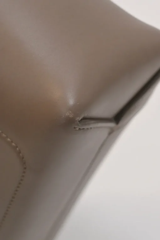 Taupe brown leather Point Neuf shopper tote