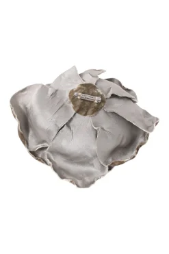 Taupe brown velvet Wild Rose brooch