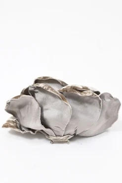 Taupe brown velvet Wild Rose brooch