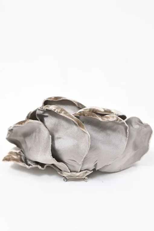 Taupe brown velvet Wild Rose brooch