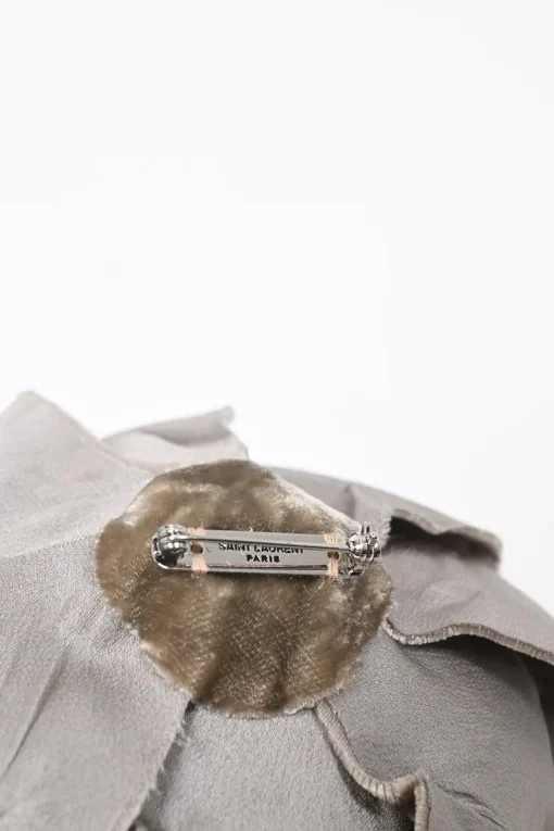 Taupe brown velvet Wild Rose brooch