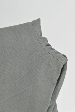 Taupe grey cotton-blend pull-on mid-rise slacks with zip detail along cuffs