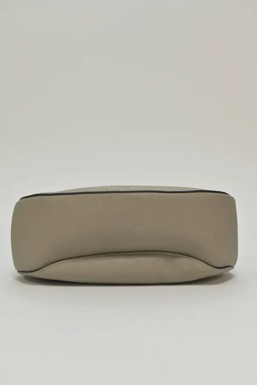 Taupe leather Drew shoulder bag with gold-tone metallic hardware