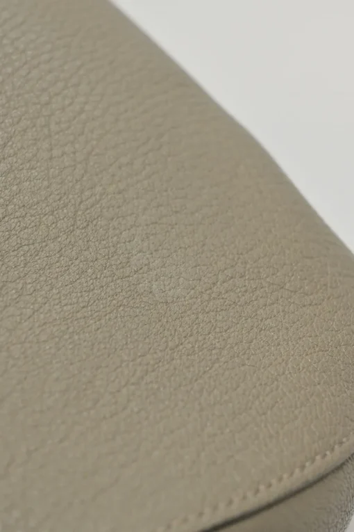 Taupe leather Drew shoulder bag with gold-tone metallic hardware