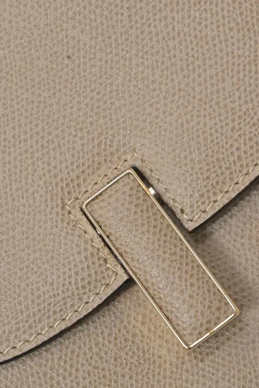 Taupe leather Iside flap shoulder bag