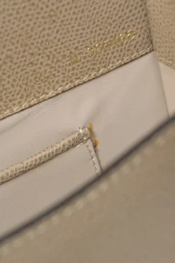 Taupe leather Iside flap shoulder bag