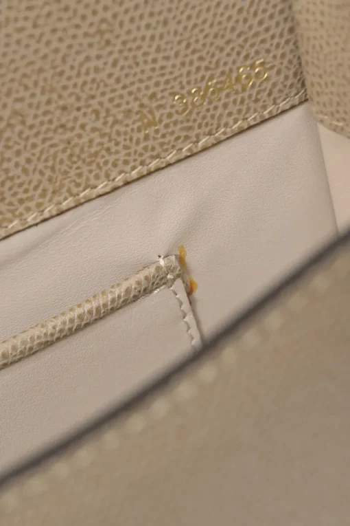 Taupe leather Iside flap shoulder bag