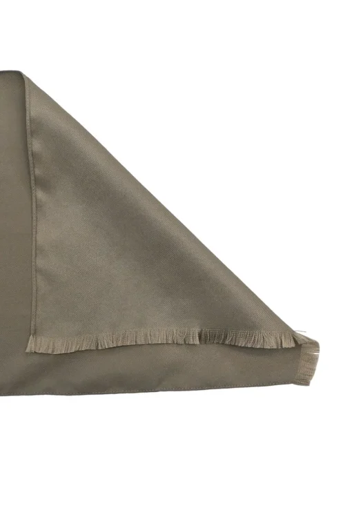 Taupe silk logo jacquard long scarf