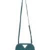 Teal knit leather The Point shoulder bag