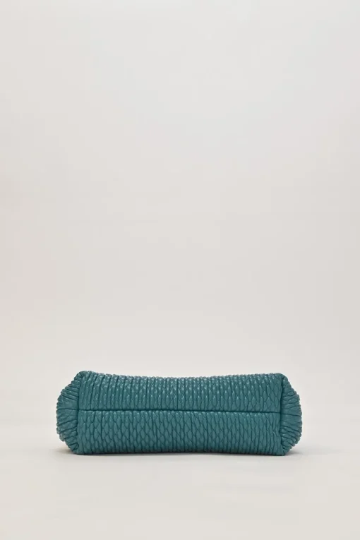 Teal knit leather The Point shoulder bag
