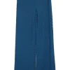 Teal rayon-blend textured 3D warp knit flared pants