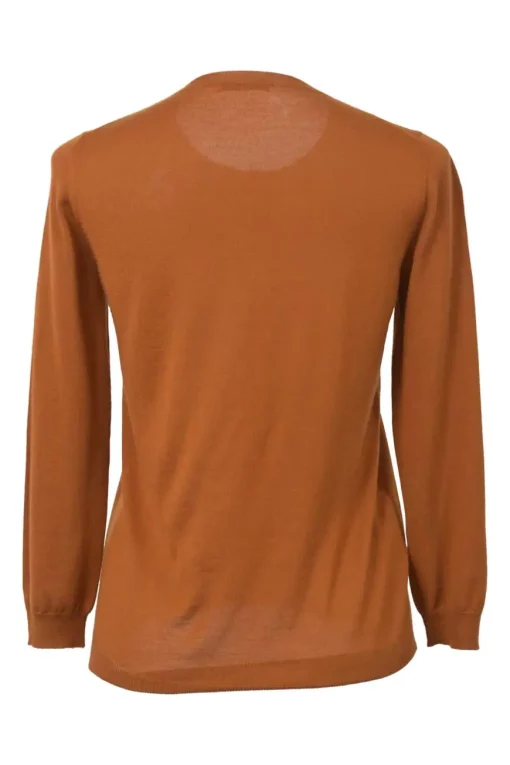Terracotta cashmere jersey knit button-front cardigan