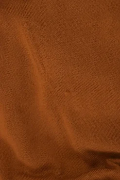 Terracotta cashmere jersey knit button-front cardigan