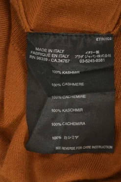 Terracotta cashmere jersey knit button-front cardigan
