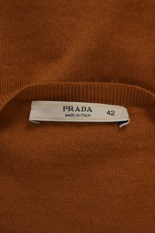 Terracotta cashmere jersey knit button-front cardigan