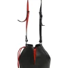 The Bucket Bag in black and red leather