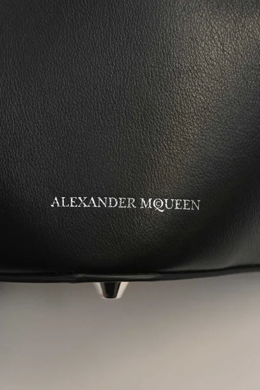 The Bucket Bag in black and red leather