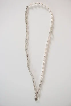 Tiffany HardWear pearl lock bracelet. sterling silver with freshwater cultured pearls