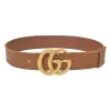 Tobacco leather GG Marmont buckle belt