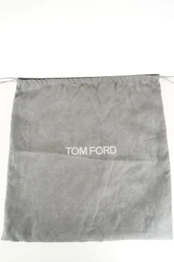 Tom Ford calf hair on leopard print black leather shoulder bag with gold tone metal hardware