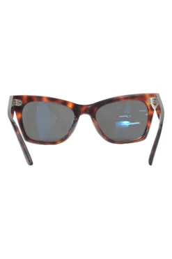 Tortoiseshell acetate and tinted polycarbonate square cat eye sunglasses