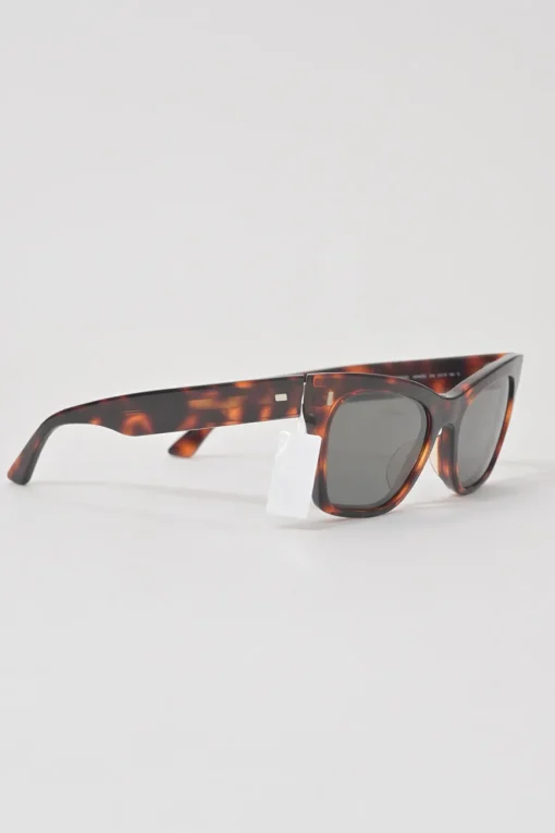 Tortoiseshell acetate and tinted polycarbonate square cat eye sunglasses