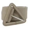 Travertine Canvas Triangle leather buckle belt