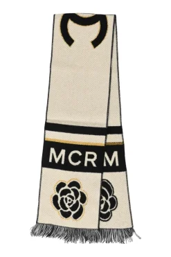 Two-tone cashmere-blend MCR Camellia muffler