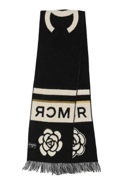 Two-tone cashmere-blend MCR Camellia muffler
