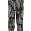 Two-tone geo-print silk and lurex crepe straight-leg pants with bow detailing