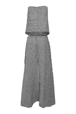 Two-tone gingham swing-style camisole and maxi A-line skirt