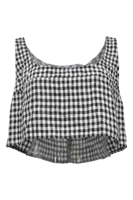 Two-tone gingham swing-style camisole and maxi A-line skirt